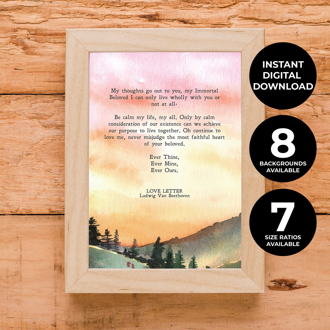 Ever Thine Ever Mine, Beethoven Love Art Print