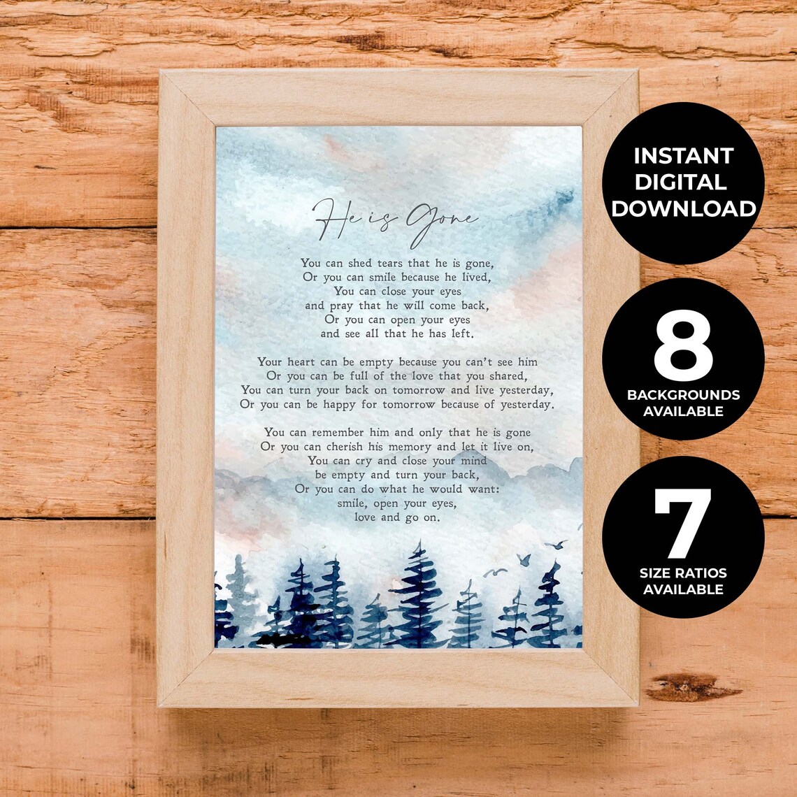 He Is Gone by David Harkins, Sympathy Bereavement Art Print
