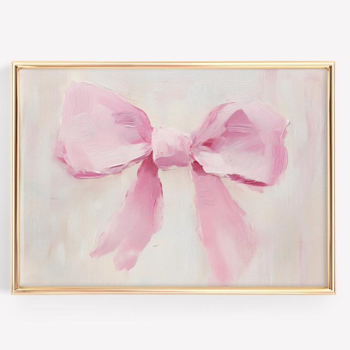 Girly Bow Art Print, Coquette Beige Decor