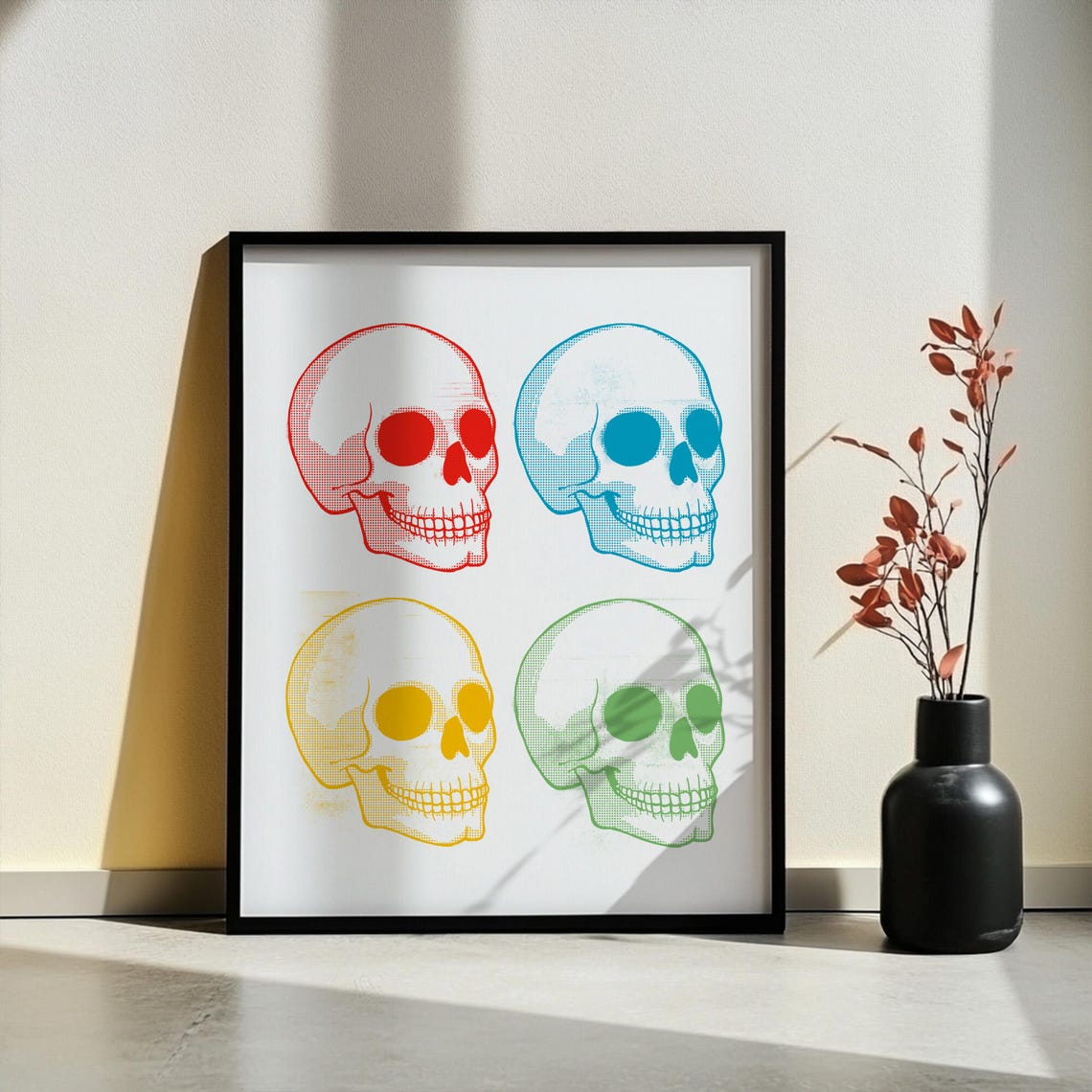 Colorful Pop Art Skull 4 Jpeg Files Iso 2x3 3x4 4x5 Wall Art