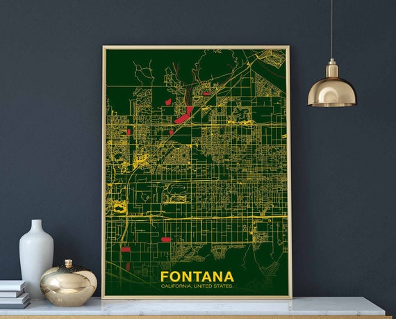 Fontana, CA USA Poster Print, City Wall Art