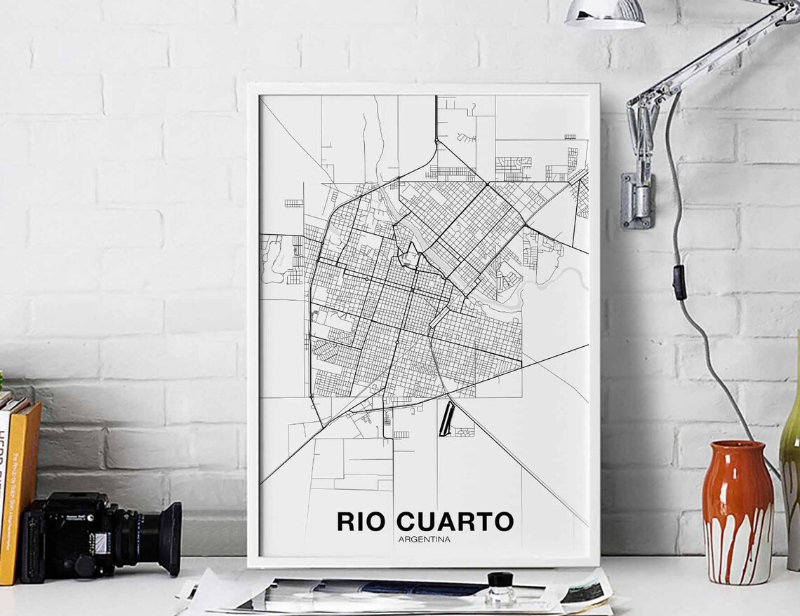 Rio Cuarto Argentina Map Poster, Modern Home Decor