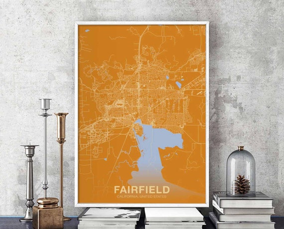 Fairfield Ca Usa Poster Color Hometown City Print Modern Home Decor Office Decoration Wall Art Dorm Bedroom Gift