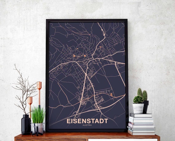 Eisenstadt Austria Poster Color Hometown City Print Modern Home Decor Office Decoration Wall Art Dorm Bedroom Gift