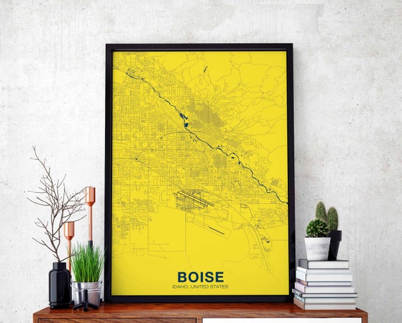 Boise Idaho Id Usa Poster Color Hometown City Print Modern Home Decor Office Decoration Wall Art Dorm Bedroom Gift