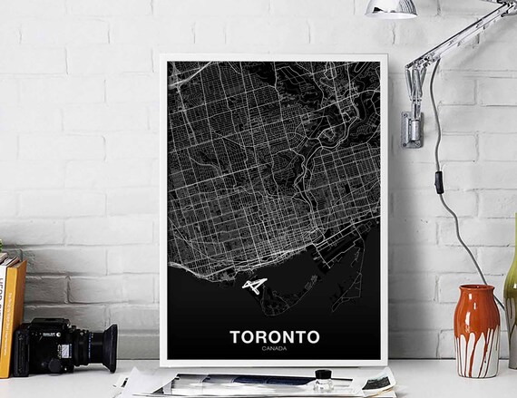 Toronto Canada Map Poster Hometown City Print Modern Home Decor Office Decoration Wall Art Dorm Bedroom Gift