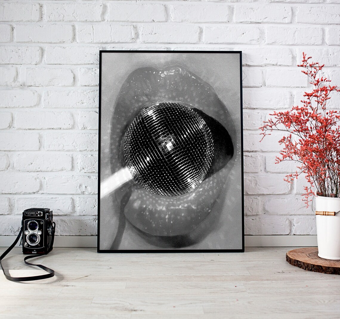 Disco Ball Lollipop Trendy Wall Art Print - Image 3