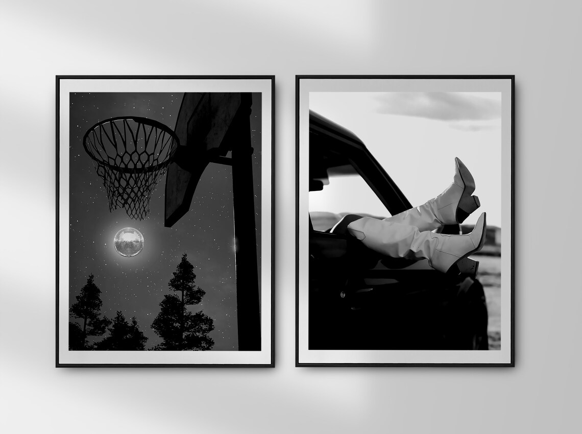 Funky Disco Basketball Poster, Trendy Bar Cart Art Print - Image 2