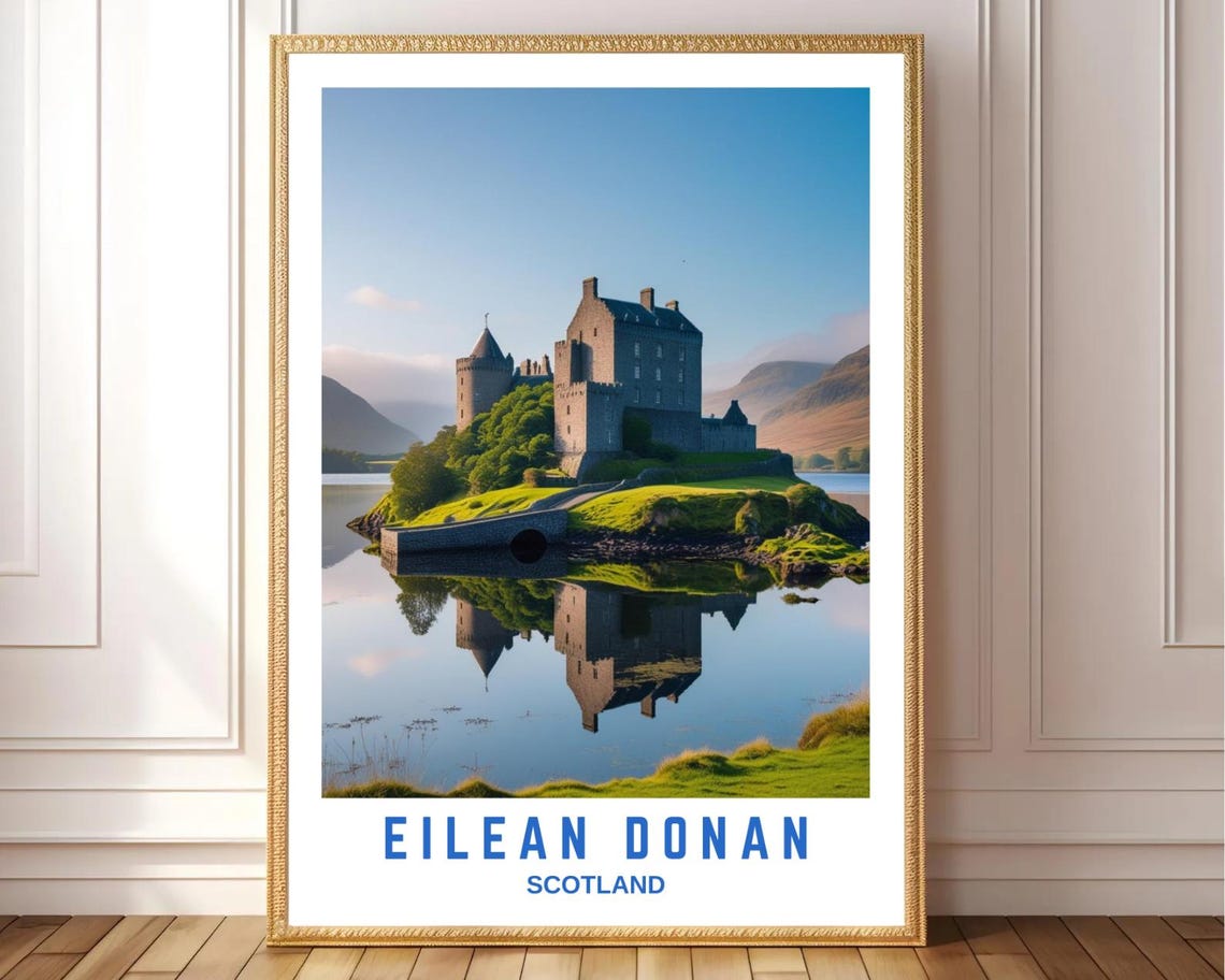 Eilean Donan Scotland Castle Island Reflection Vista Scene Poster