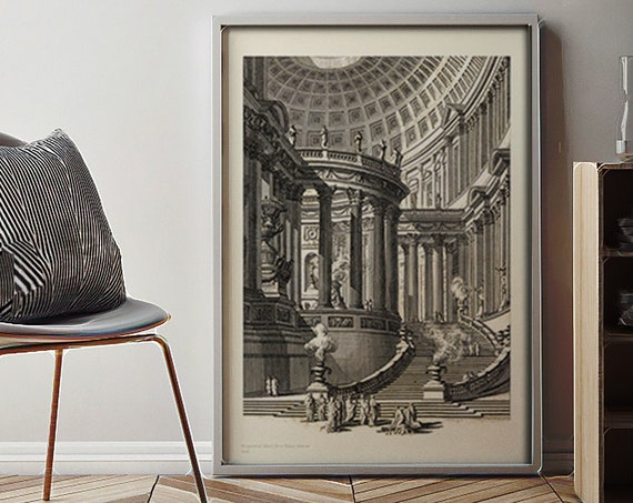 Architectural Poster Artwork Art Print Vintage Drawing Gallery Wall