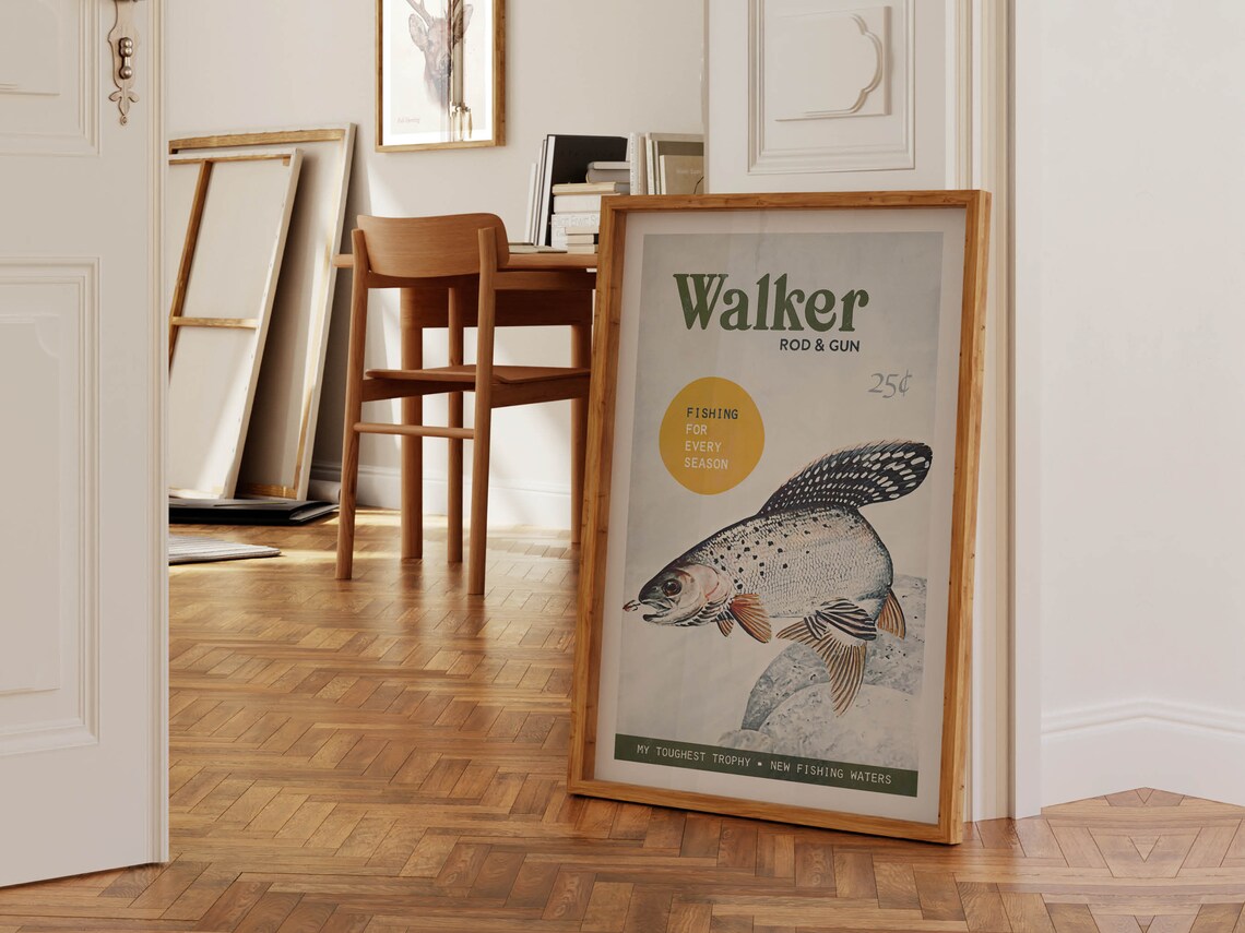 Walker Rod And Gun Vintage Trout Fishing Advertisement Poster