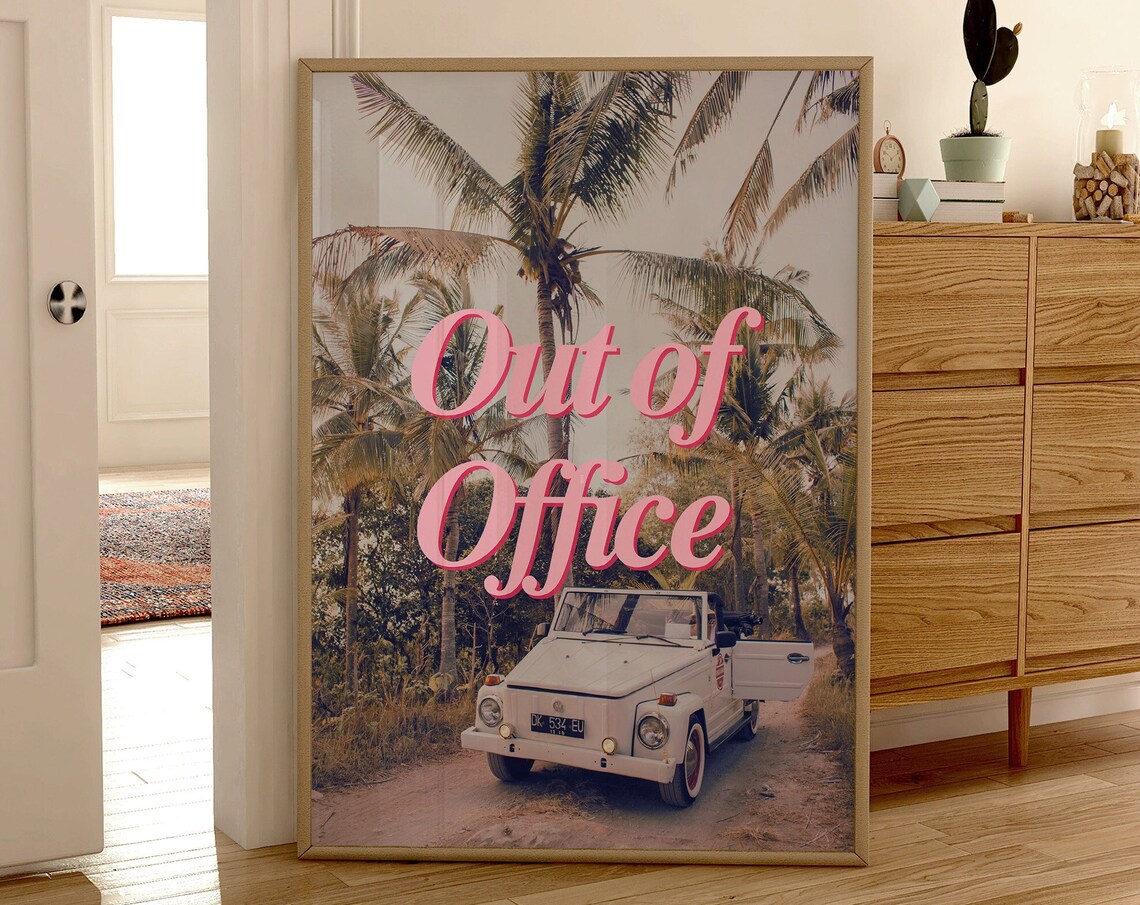 Out Of Office Vintage Summer Poster Print