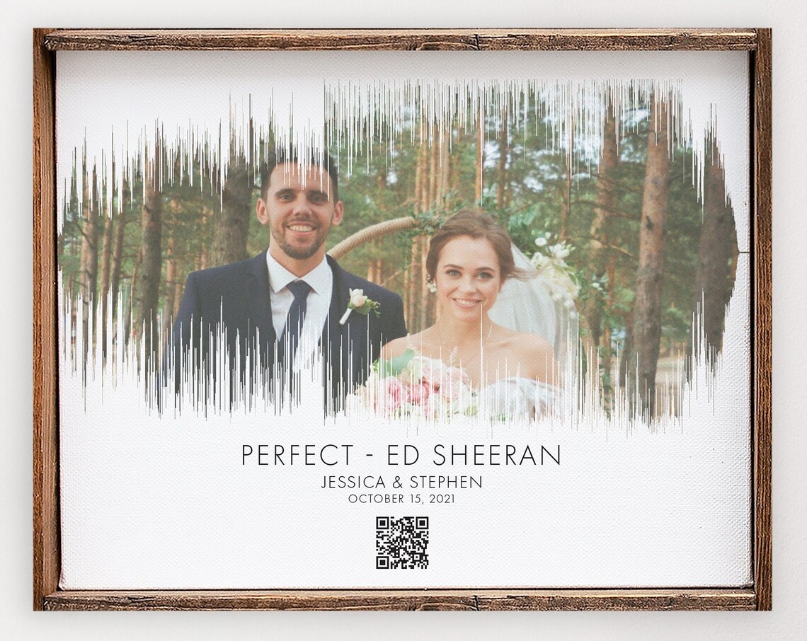 Soundwave QR Code First Dance Photo Gift Poster