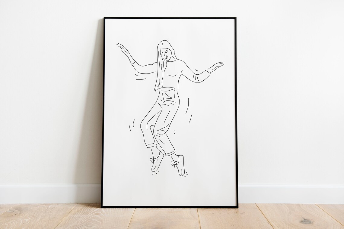 Dance Poster Line Art Woman Minimalist Art Print