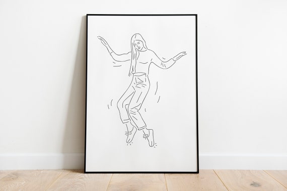 Dance Poster Line Art Woman Minimalist Art Print