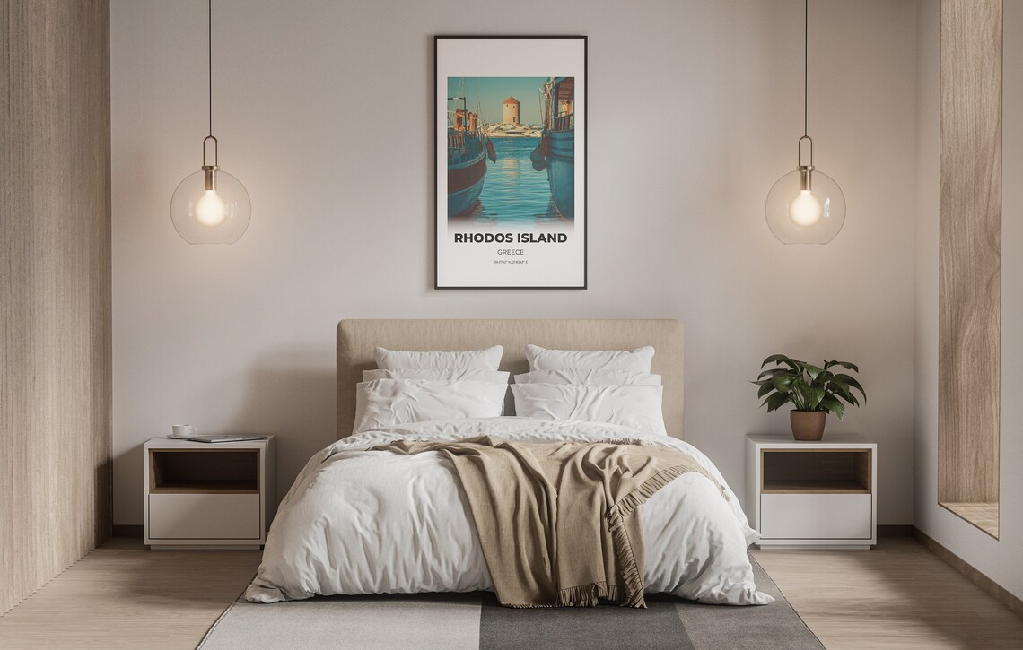 Rhodes Greece Travel Poster, Wall Art Print - Image 3