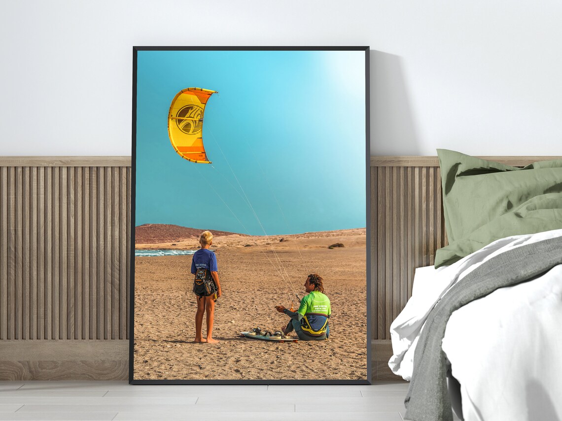Kitesurfing Beach Lesson Photo Poster Coastal Sport Instant Download - Image 4