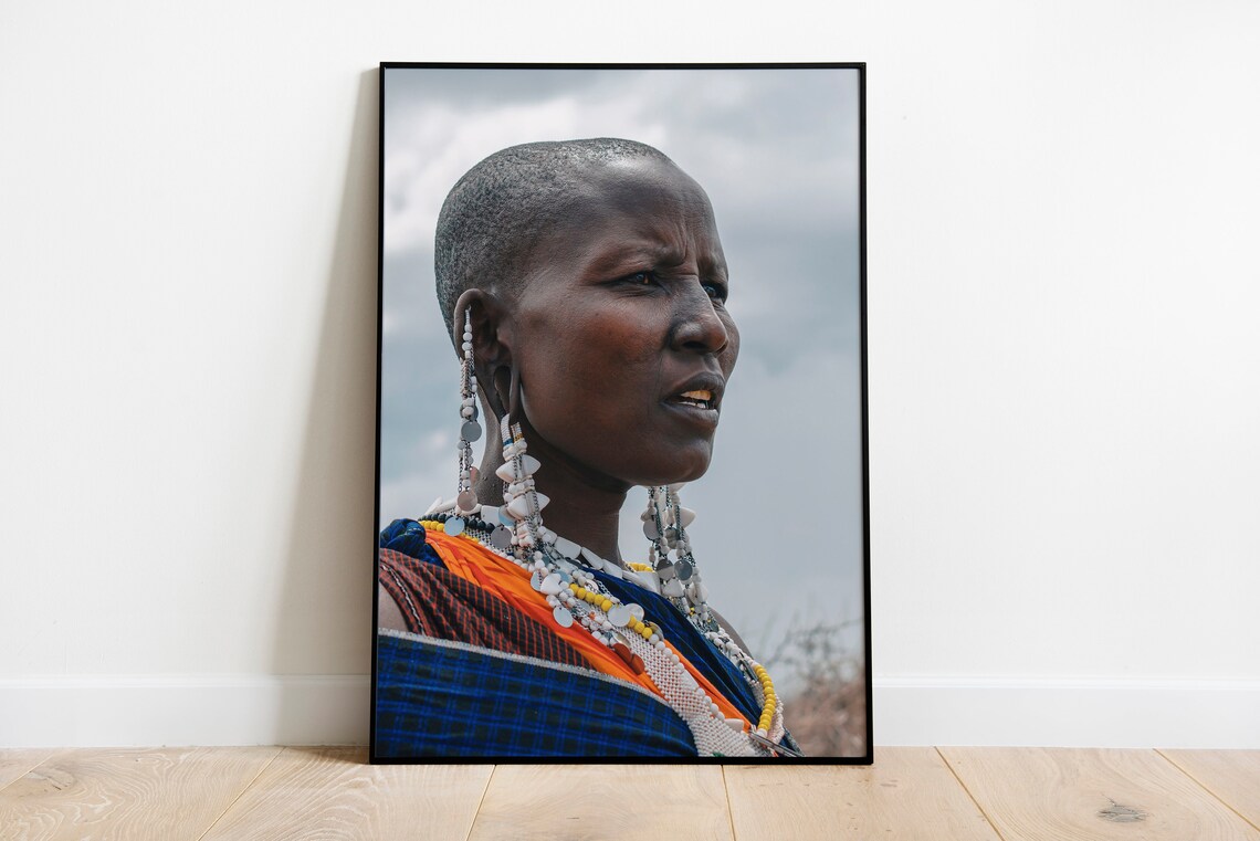 Maasai Woman Portrait Photo Print Tribal Jewelry Fine Art Wall Decor - Image 3