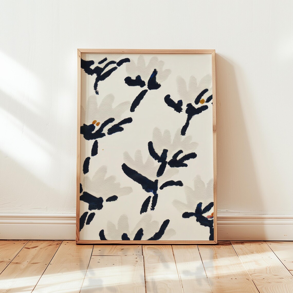 Black And White Floral Art, Minimalist Botanical Decor