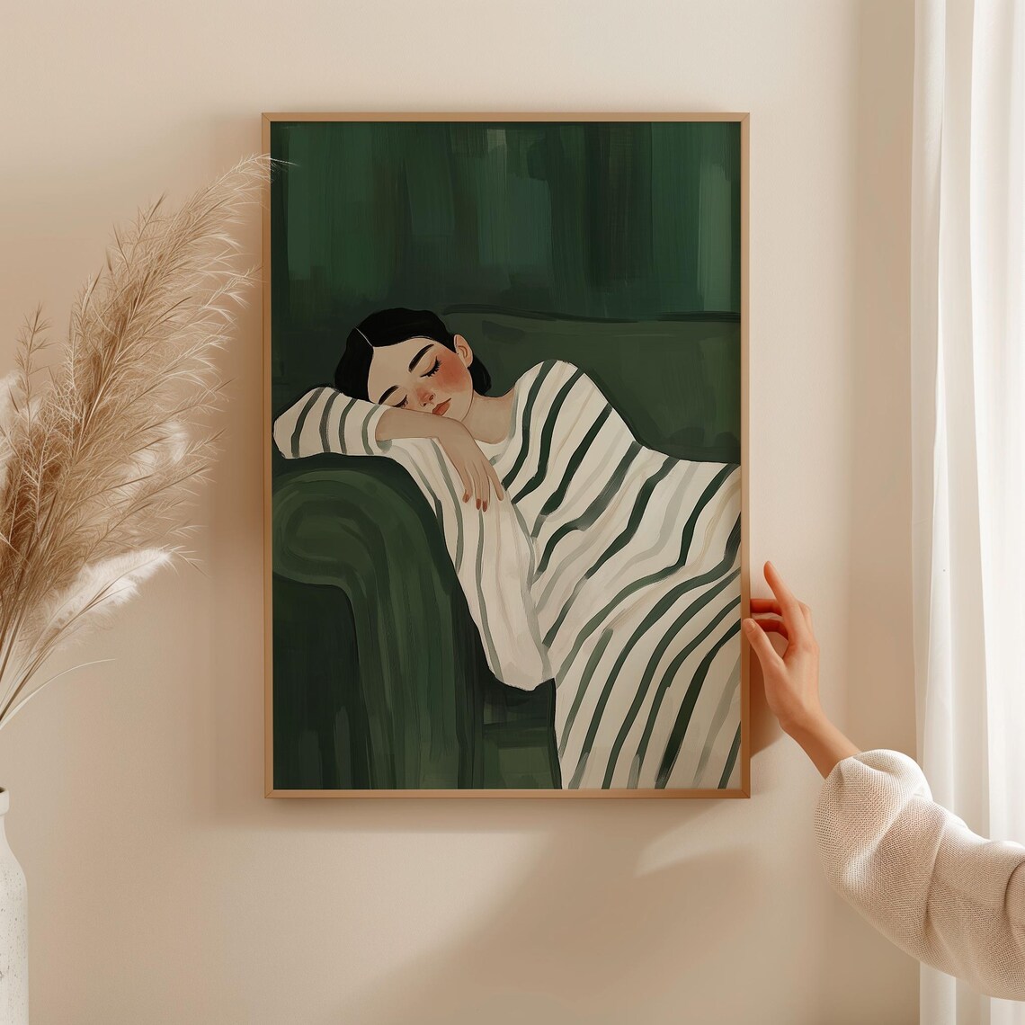 Abstract Stripe Woman, Modern Minimalist Art Print