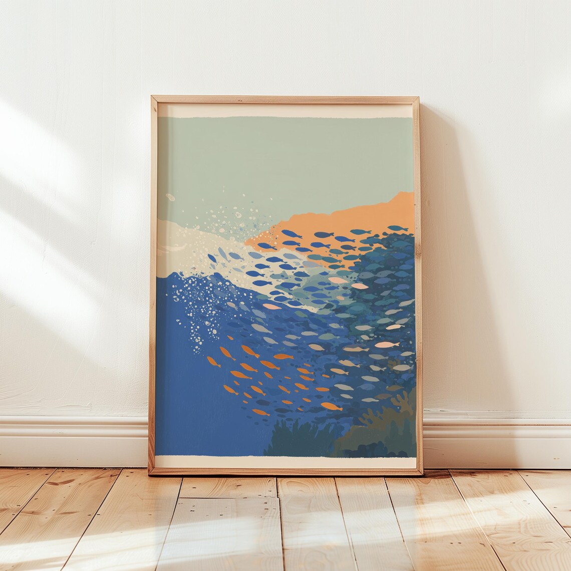 Coastal Fish Painting, Marine Decor Art Print