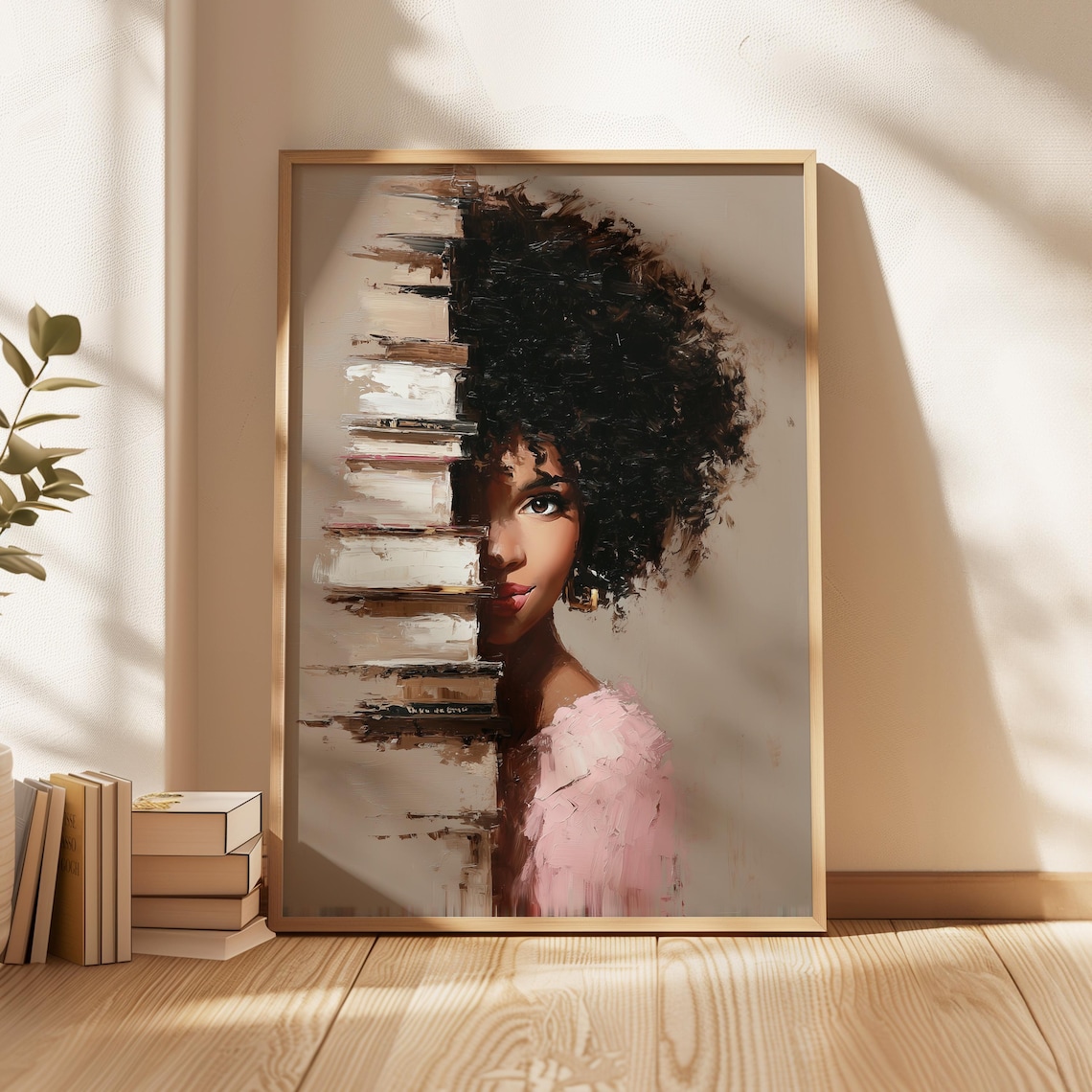 Black Woman Reading, Bookish Afrocentric Decor