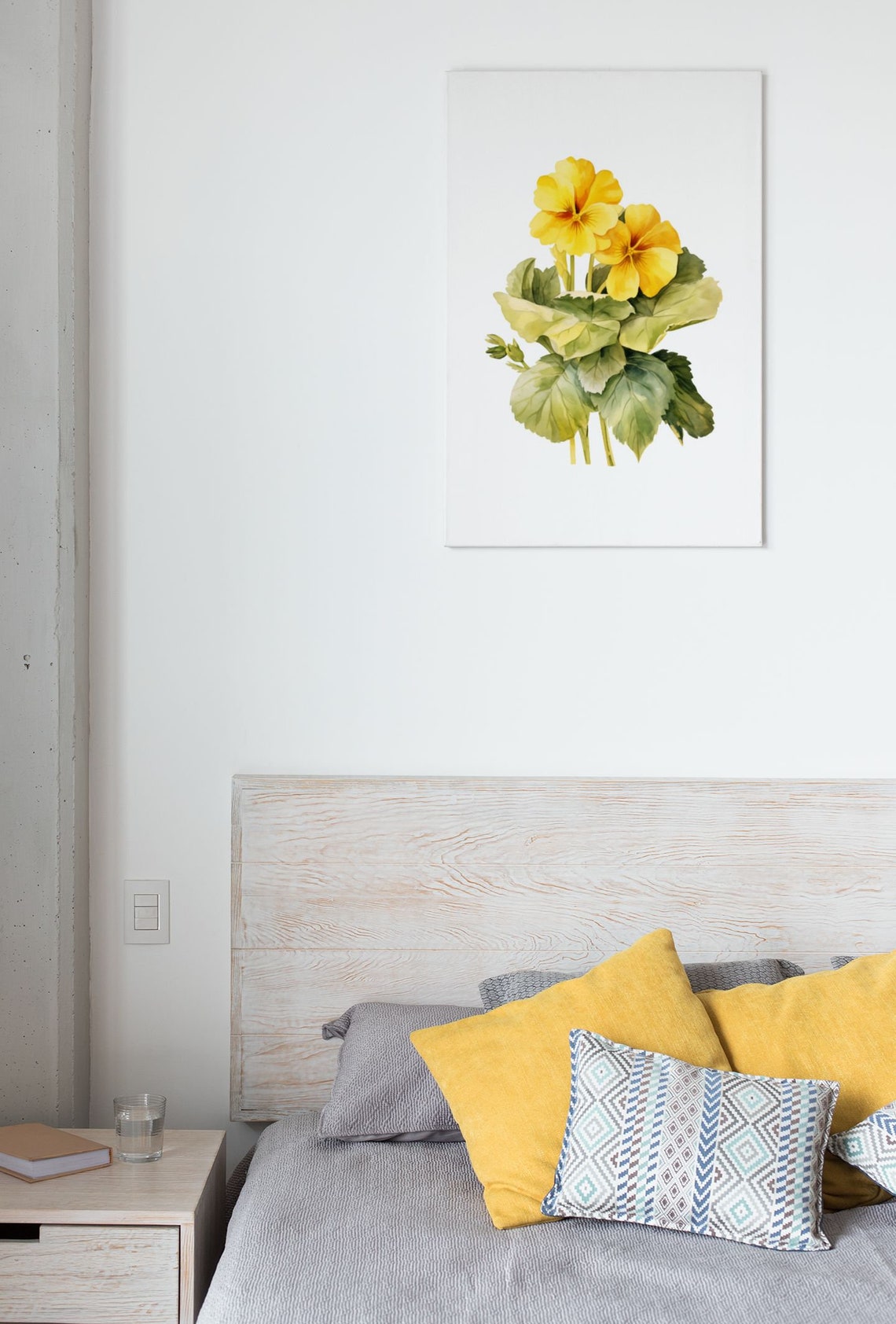 Yellow Primrose Flowering Stem Watercolour Botanical Flower Poster - Image 5