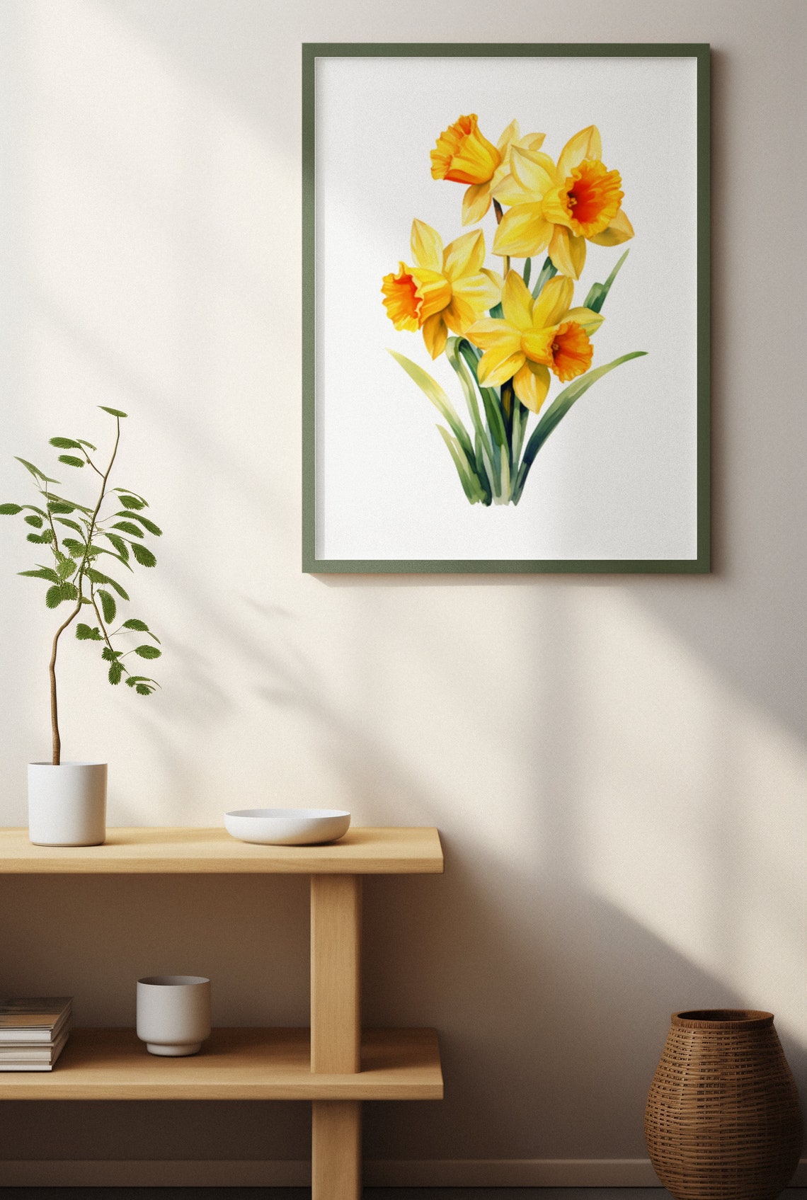 Yellow Narcissus Spring Bouquet Watercolour Botanical Flower Poster - Image 4