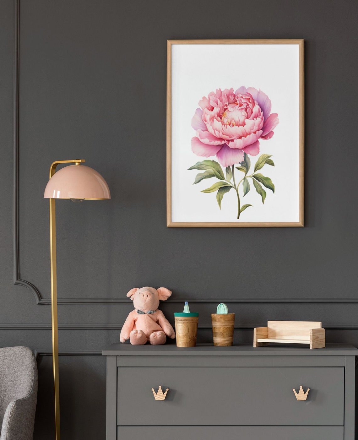Pink Peony Full Bloom Romantic Watercolour Botanical Flower Poster - Image 8