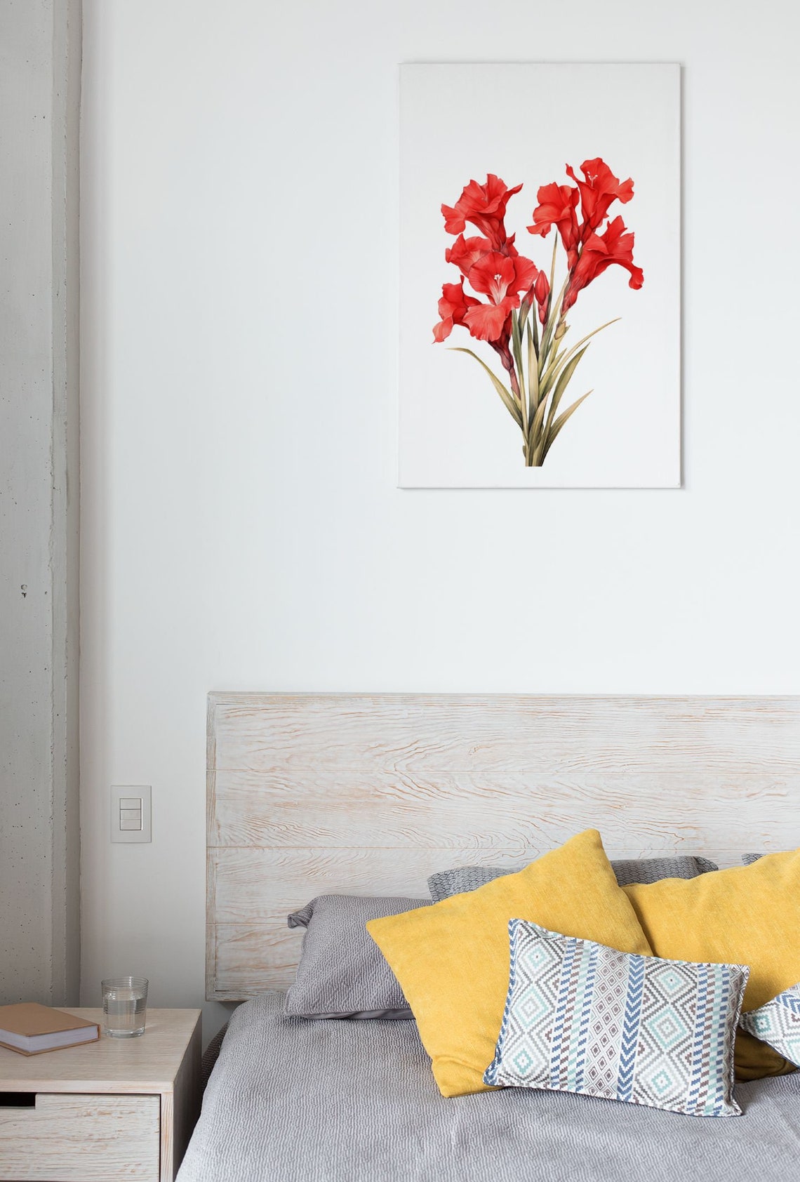 Red Gladiolus Flower Spray Watercolour Botanical Flower Poster - Image 7