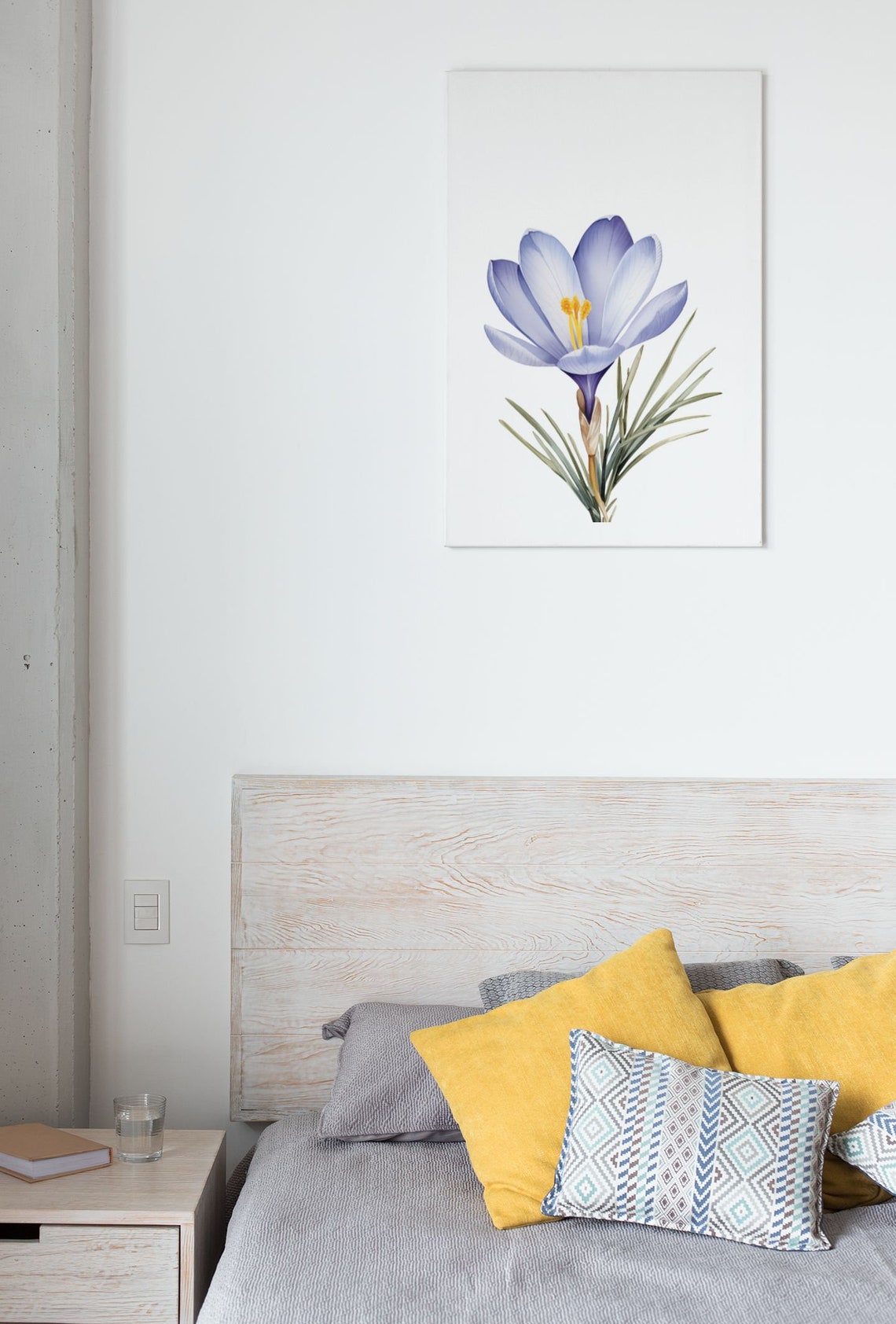 Periwinkle Blue Crocus Flower Cheerful Watercolor Art Poster - Image 8