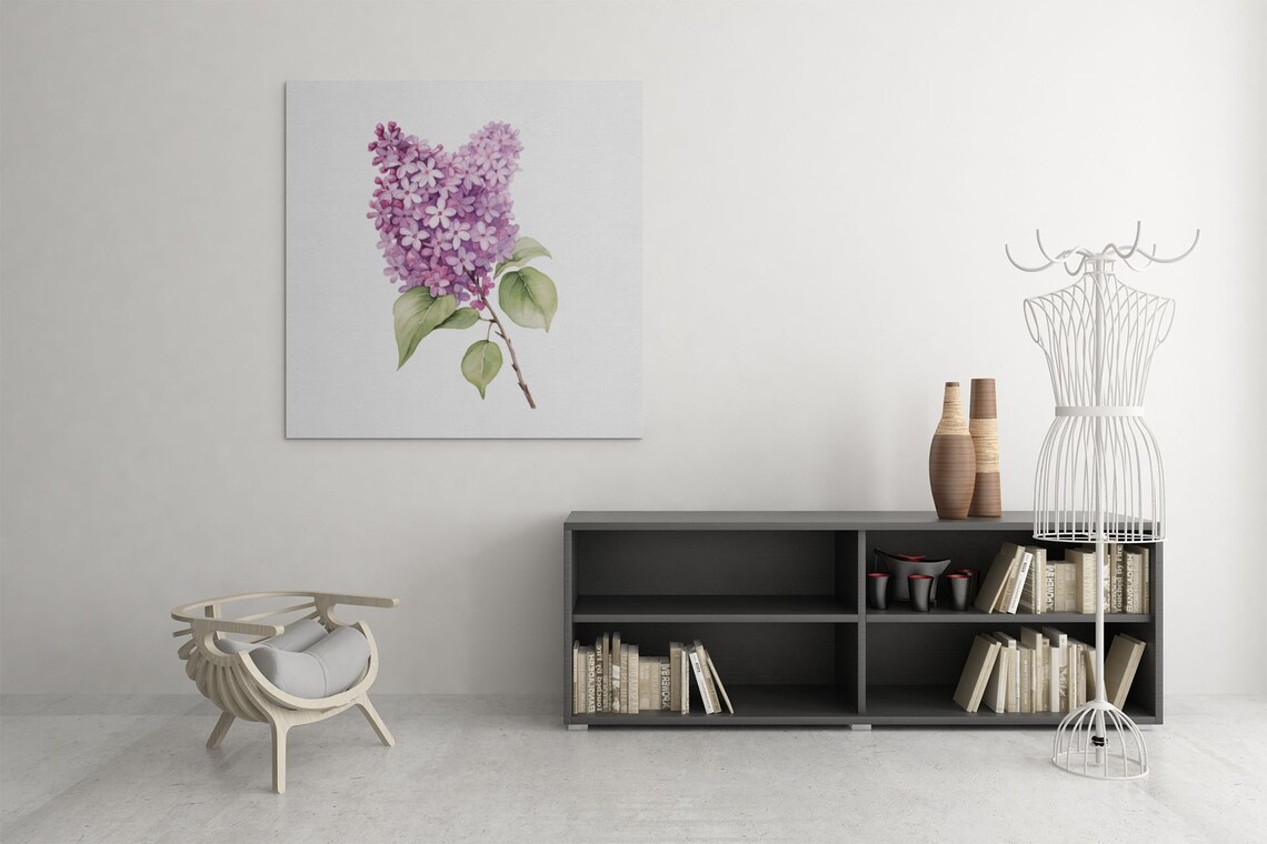 Pink Lilac Single Cluster Watercolour Botanical Flower Poster - Image 9