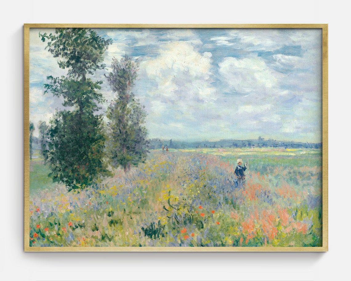 Flower Farm Vintage Flower Farm Landscape Antique Oil Painting Farm Print Vintage Floral Wall Art