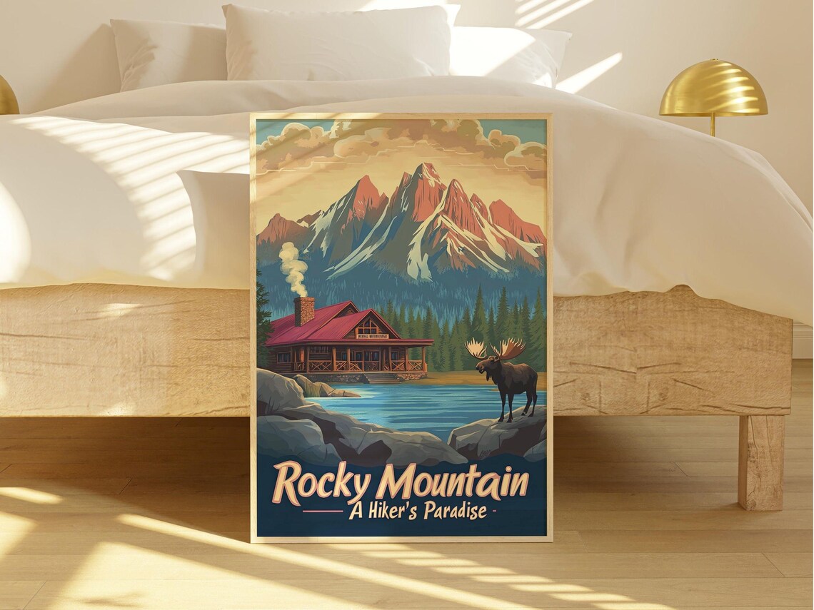 National Park Retro Travel Poster, Vintage Landscape