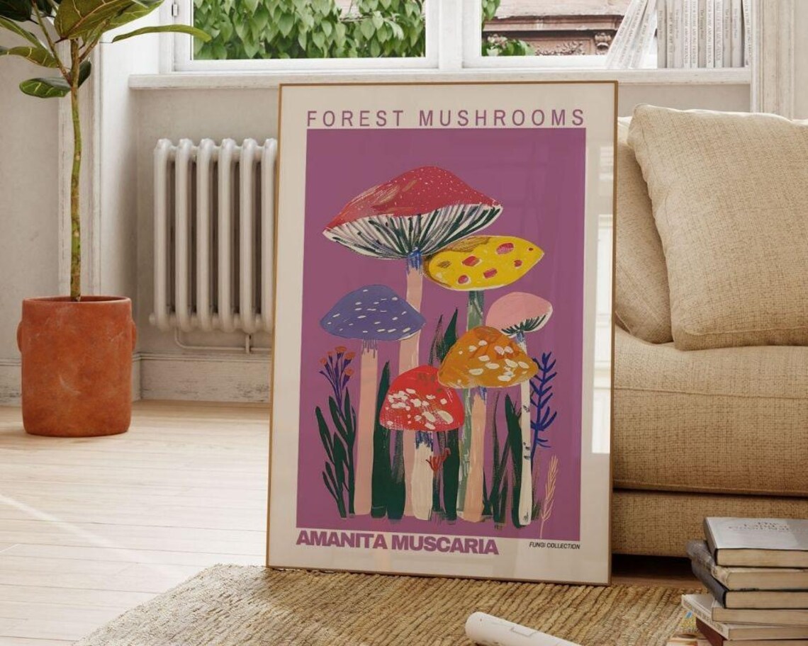 Vintage Mushroom Art Print, Botanical Illustration - Image 2