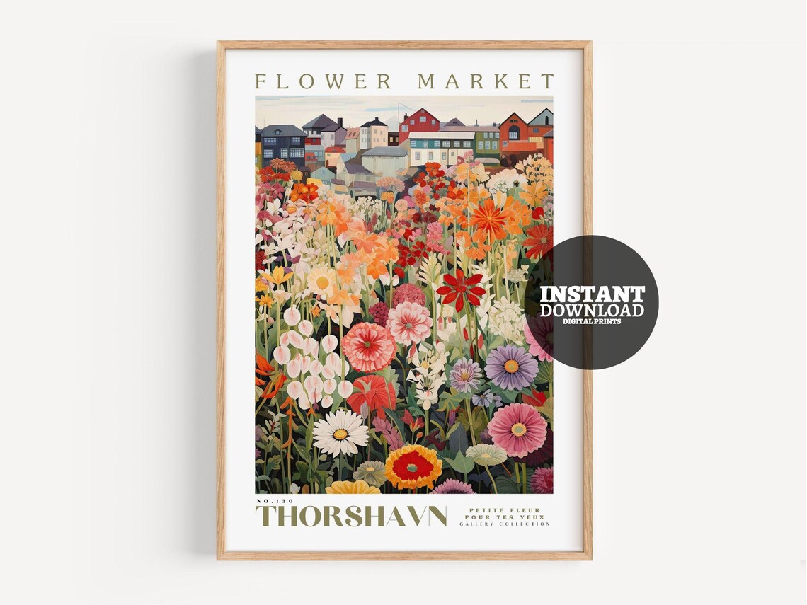 Flower Market Print, Botanical Floral Art Print - Image 2