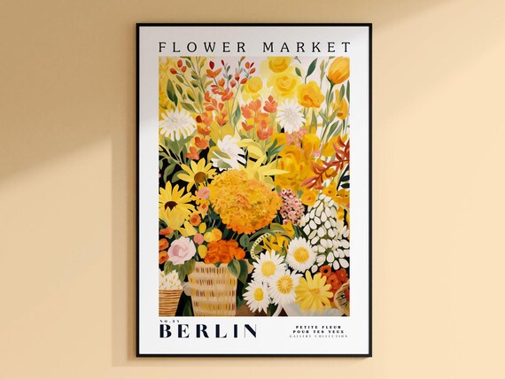 Flower Market Berlin, Germany Travel Poster