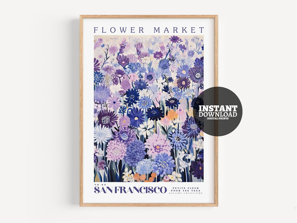 Flower Market, San Francisco Botanical Art Print