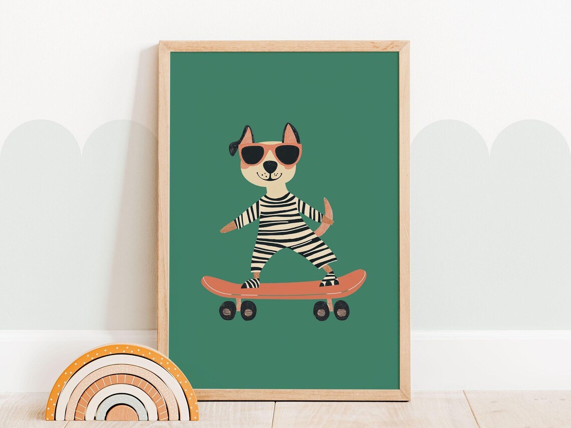 Dog Nursery Print, Cute Animal Nursery Art