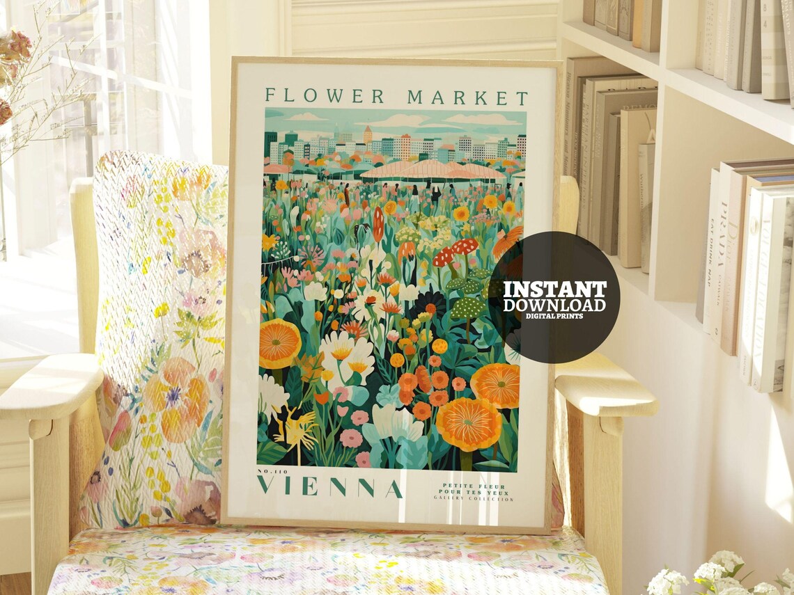 Flower Market Print Vienna Botanical Art Print - Image 2
