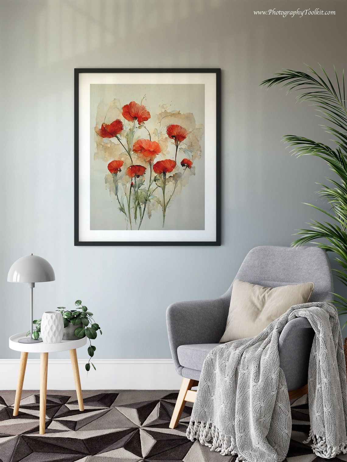 Red Poppies Print Poppy Flowers Art Poppies Watercolor Abstract Poppy Poppy Wall Art Farmhouse Wall Decor Poppy Painting Red Flowers - Image 6