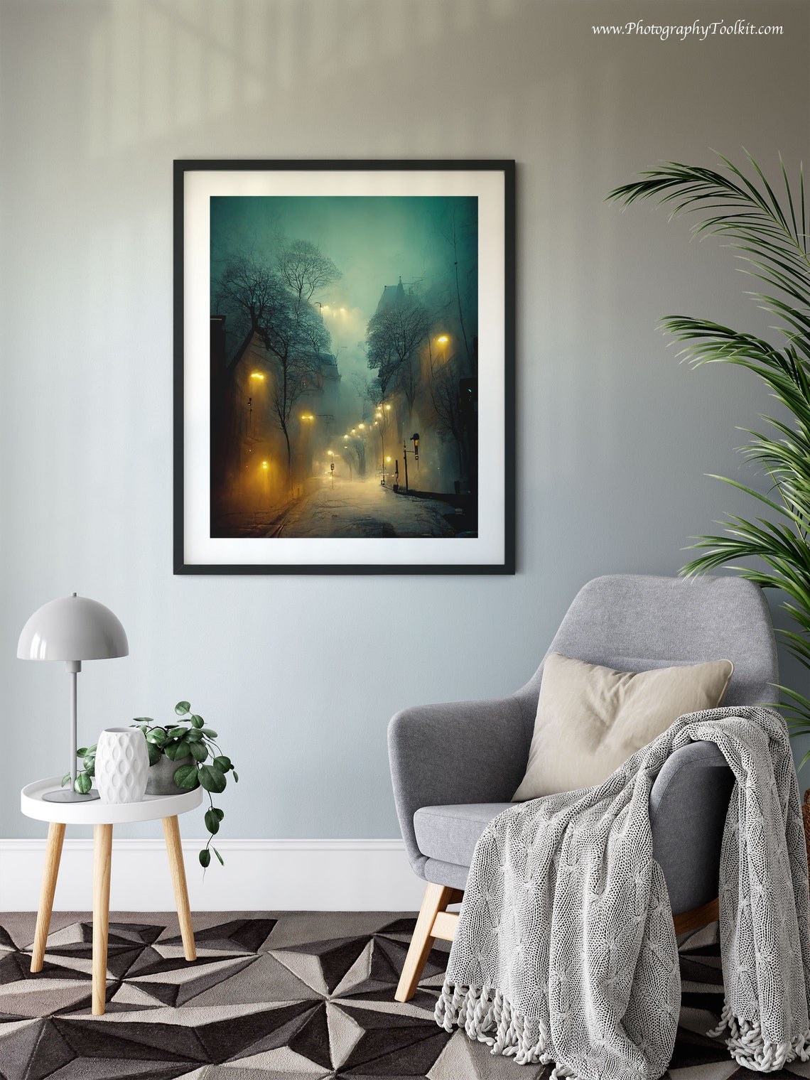 Painting Of A City Street At Night Wall Art Instant Art Print People Art Winter Painting - Image 6