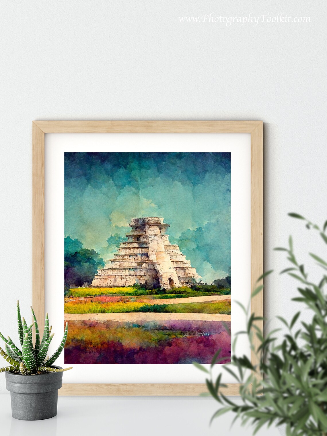 Chichen Itza Travel Print, Maya Pyramid Watercolor - Image 5