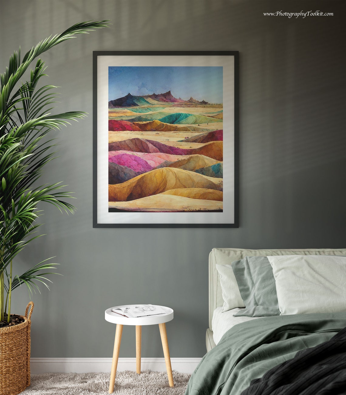 Painted Desert Rainbow Badlands Hills Scenic Watercolor Poster - Image 3