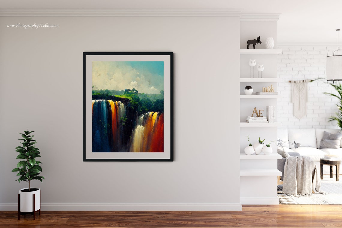 Kaieteur Falls Towering Jungle Waterfall Sunset Glow Landscape Print - Image 4