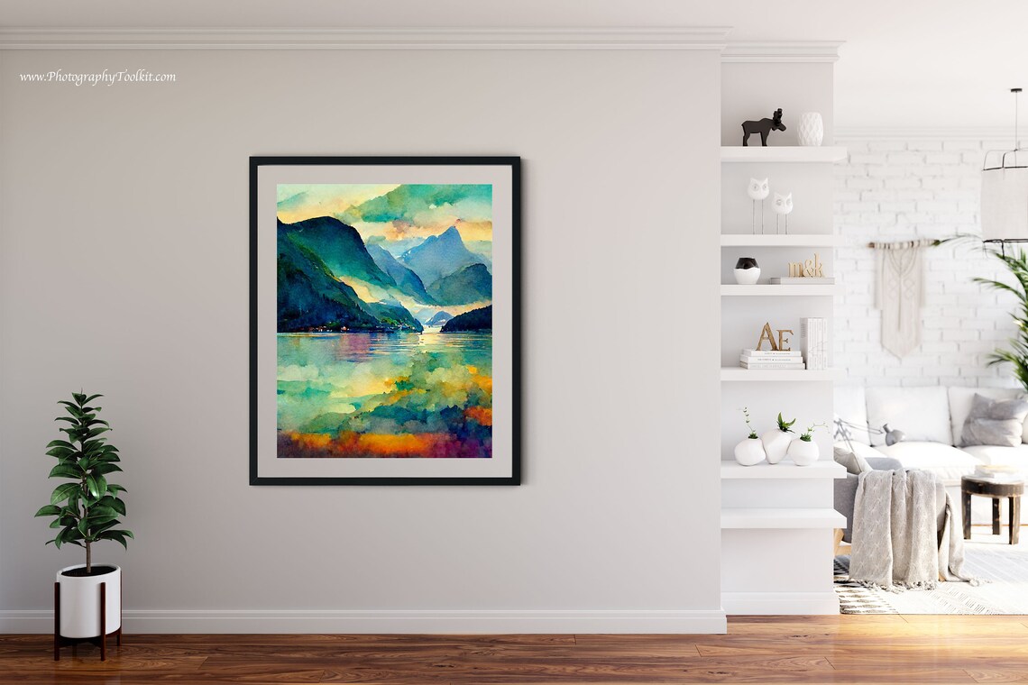 Norwegian Fjord Travel Poster, Norway Landscape - Image 4