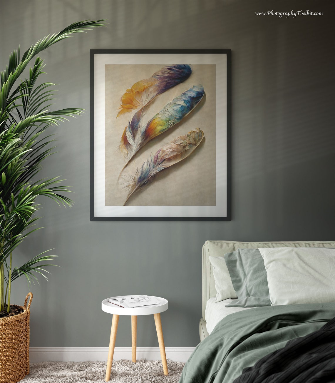 Feather Prints Feather 3 Feathers Feather Art Feather Wall Art Feather Poster Vintage Feather Print Rustic Wall Art - Image 6