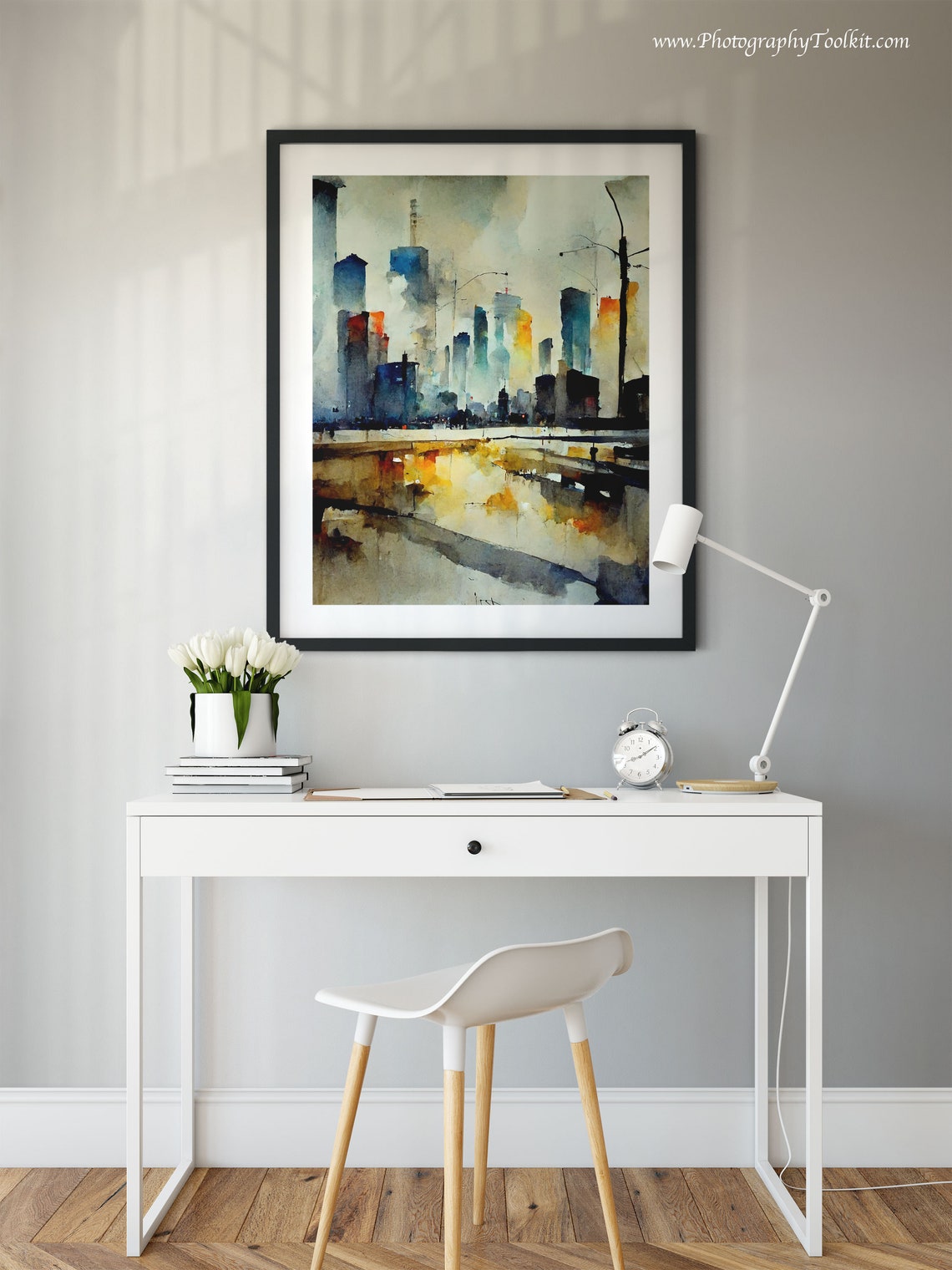 Cityscape Painting Art Print Painting Of A City Street At Night Skyline Print Wall Art Cityscape Art Cityscape Print - Image 2