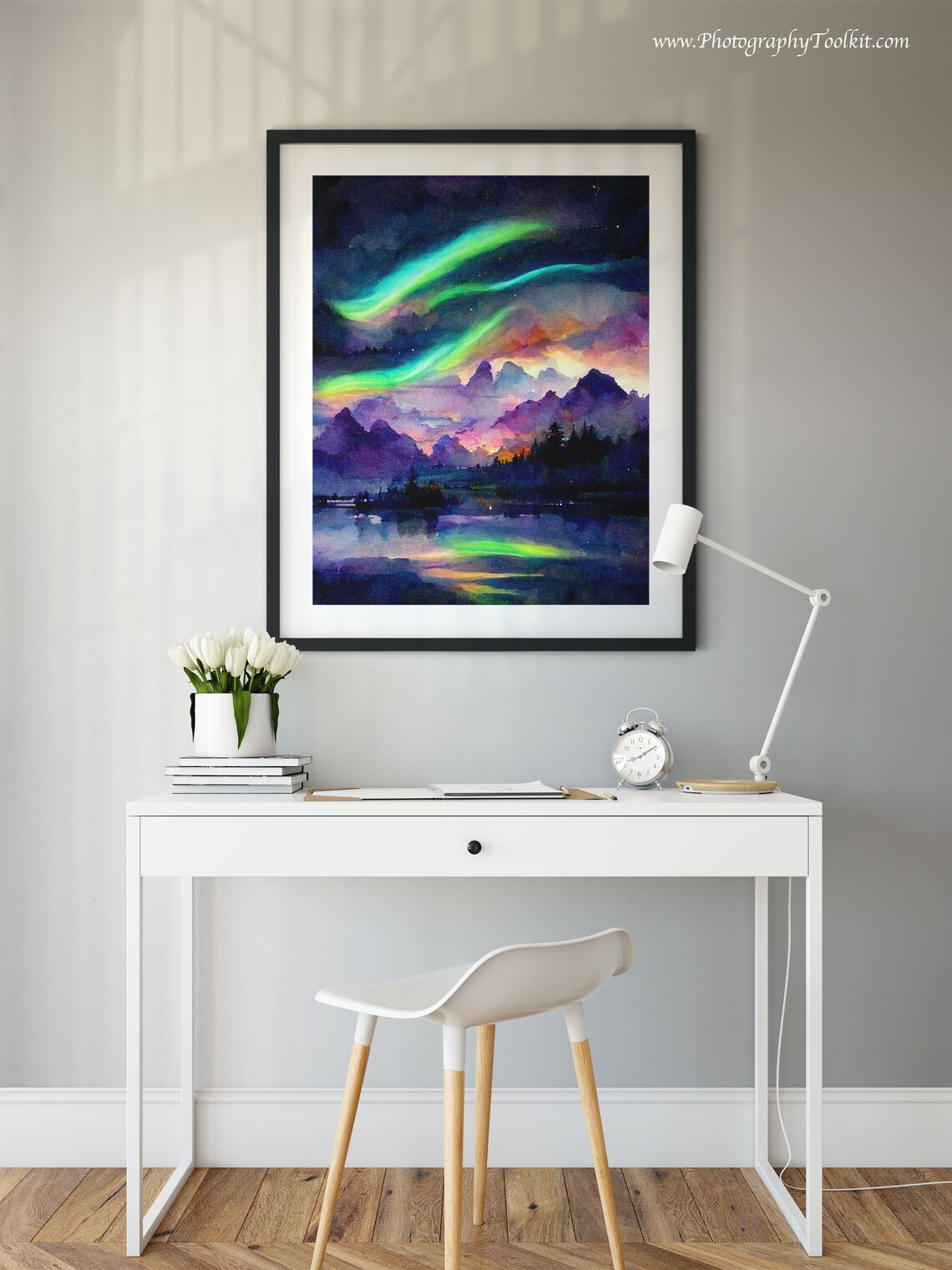 Aurora Borealis Art, Northern Lights Night Sky Print - Image 2