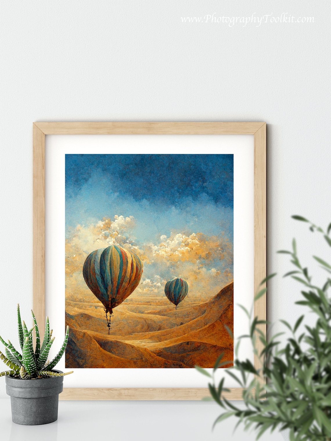 Vintage Hot Air Balloons Desert Dunes Adventure Travel Poster - Image 5